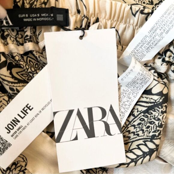 ZARA Multicolored Printed Wide Leg Pants NWT - Picture 13 of 14